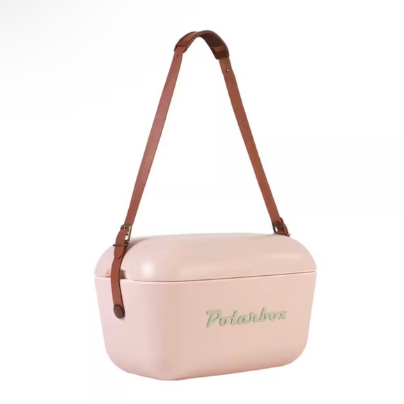 Polarbox Cooler 21Qt Nude Pink Brown Leather Strap New - Picture 2 of 6